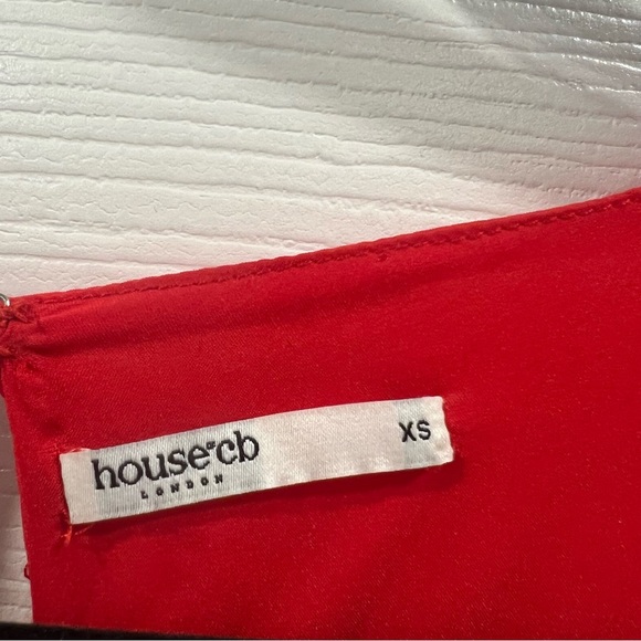 House Of CB Camille Cutout Long Sleeve Bodycon Mini Dress Red Size XS Party - Picture 5 of 12